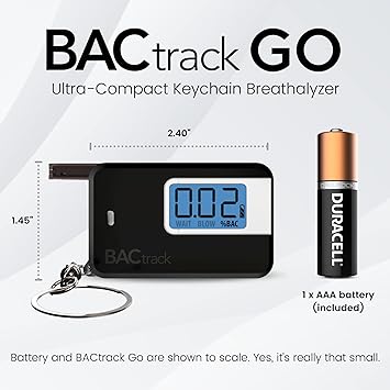 Medidas alcohómetro BACtrack GO negro