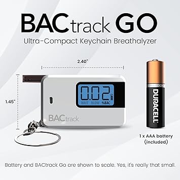 Medidas alcohómetro BACtrack GO blanco